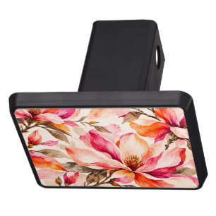 Vibrant Magnolia Botanical Floral Design Hitch Cover