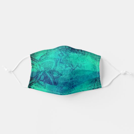 Vibrant mandala print tie dye pattern face mask (Front, Unfolded)