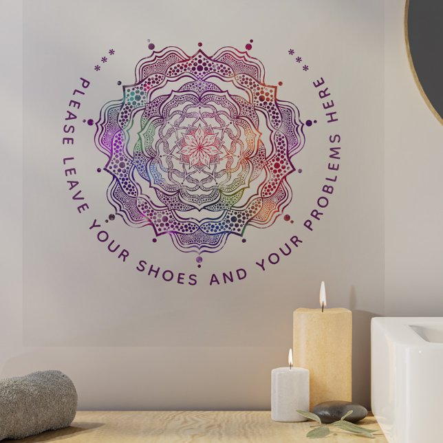  Vibrant Mandala Sacred Geometry Reiki Yoga Studio Wall Decal (Creator Uploaded)