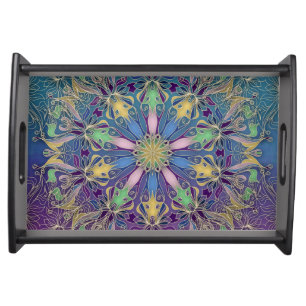 Vibrant Mandala Serving Tray