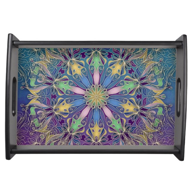 Vibrant Mandala Serving Tray (Front)