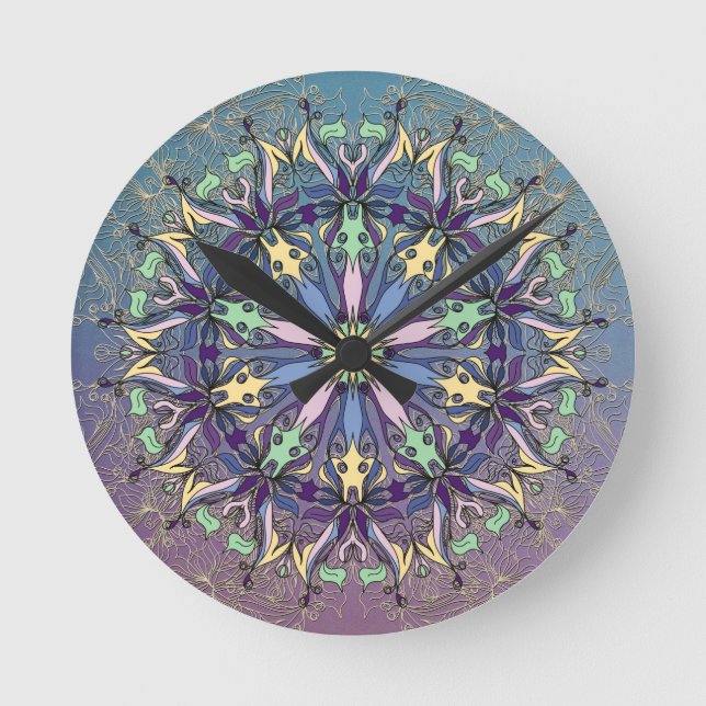 Vibrant Mandala Wall Clock (Front)