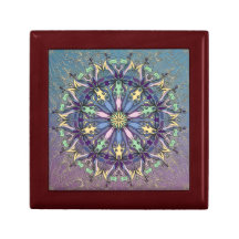 Vibrant Mandala Wooden Jewelry Keepsake Box