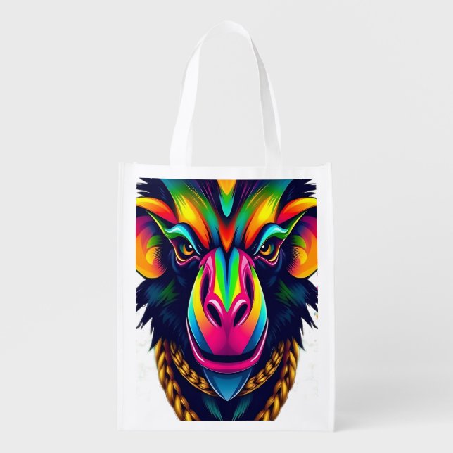 Vibrant Mandrill Bag with Gold Chain (Front)