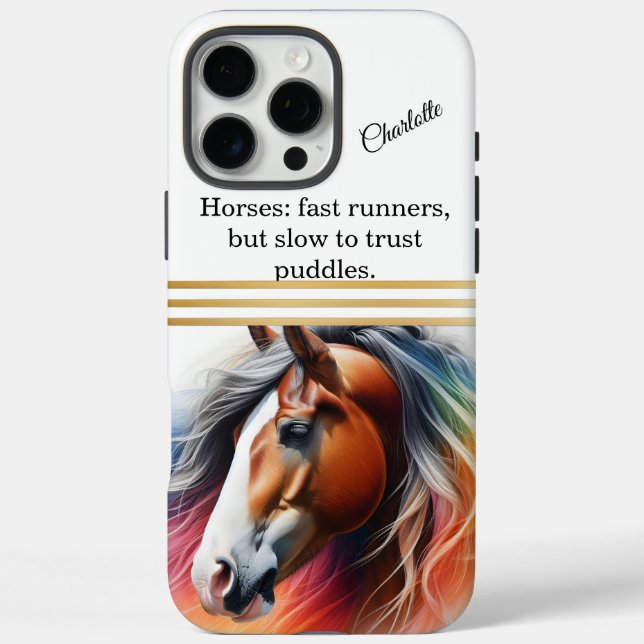 Vibrant maned horse - AI art Case-Mate iPhone Case (Back)