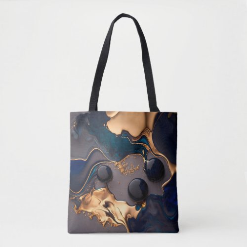 Vibrant Marble Fusion Nature Meets Abstract Tote Bag