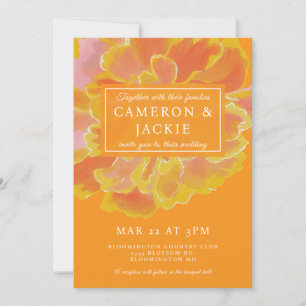 Vibrant Marigold Orange Wedding Invitation