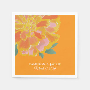 Vibrant Marigold Summer Wedding Napkins