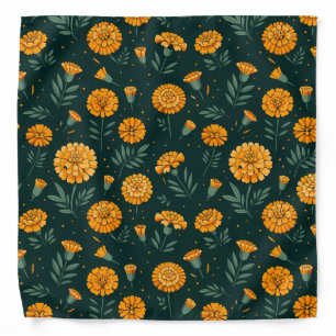 Vibrant Marigolds Pattern Bandana
