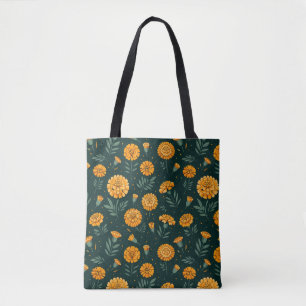 Vibrant Marigolds Pattern Tote Bag