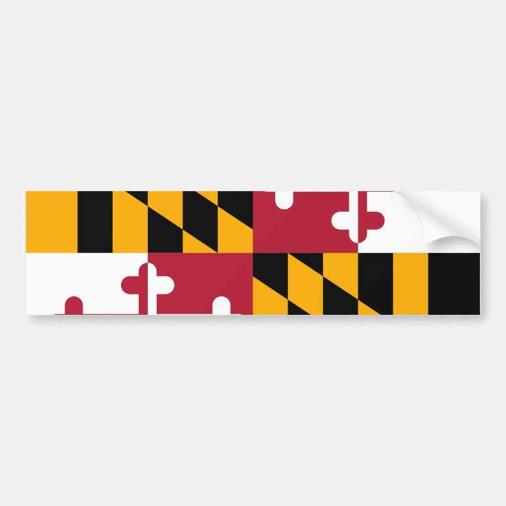 Vibrant Maryland State Flag Bumper Sticker Zazzle