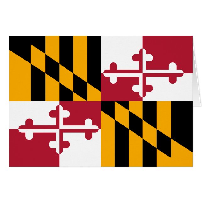 Vibrant Maryland State Flag Cards (Front Horizontal)