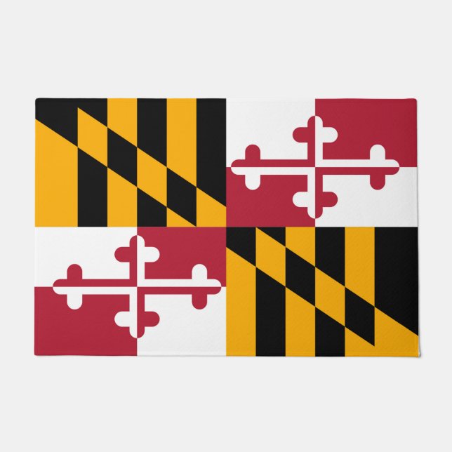 Vibrant Maryland State Flag Doormat (Front)