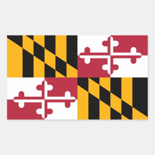 Vibrant Maryland State Flag Rectangular Sticker