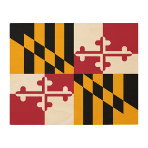 Vibrant Maryland State Flag Wood Wall Art