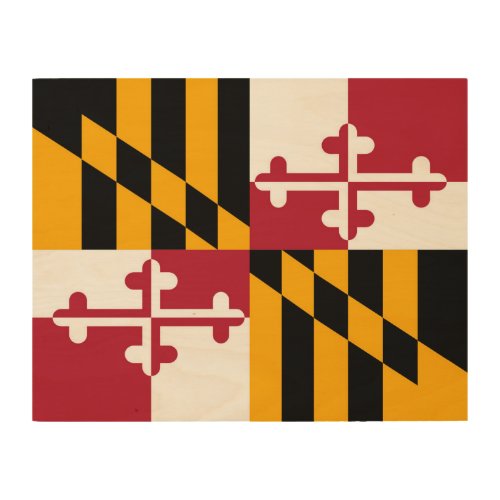 Vibrant Maryland State Flag Wood Wall Art
