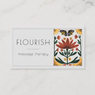 Vibrant Massage Therapy Symmetrical Business Card 