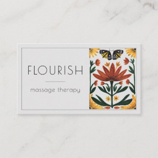 Vibrant Massage Therapy Symmetrical Business Card