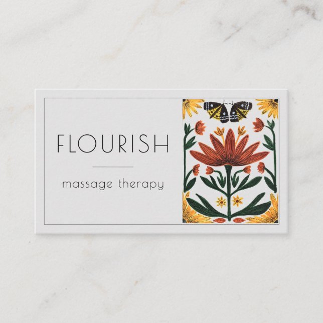 Vibrant Massage Therapy Symmetrical Business Card  (Front)