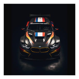 Vibrant Matte Photo Print of a Colorful Race Car