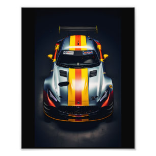 Vibrant Matte Race Car Photo Print - Stunning Wall
