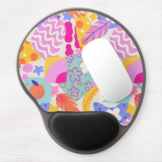 Vibrant Maxi Patchwork Gel Mouse Pad (Left Side)
