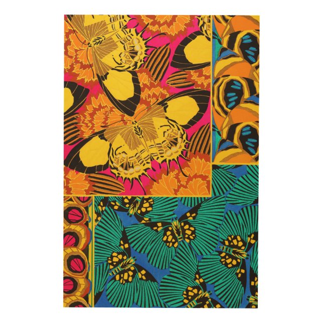 Vibrant Maximalist Pink & Teal Butterfly Art (Front)