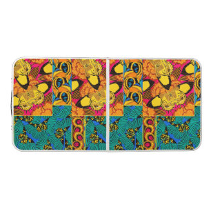 Vibrant Maximalist Pink & Teal Butterfly Art Beer Pong Table