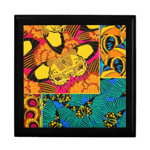 Vibrant Maximalist Pink & Teal Butterfly Art Gift Box