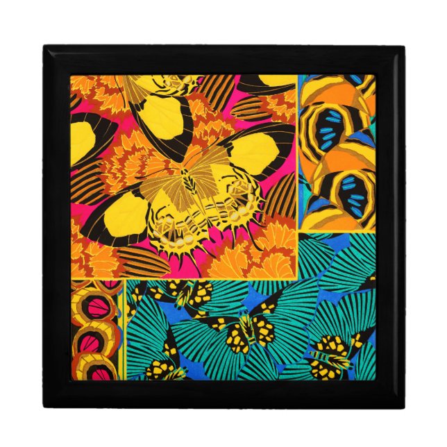 Vibrant Maximalist Pink & Teal Butterfly Art Gift Box (Front)