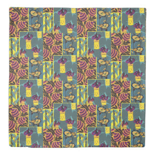 Vibrant Maximalist Purple & Teal Floral Print Duvet Cover