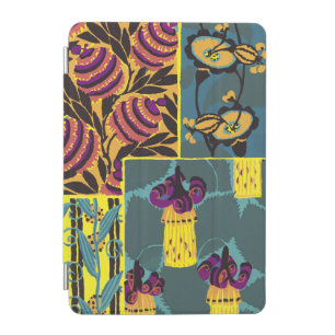 Vibrant Maximalist Purple & Teal Floral Print iPad Mini Cover