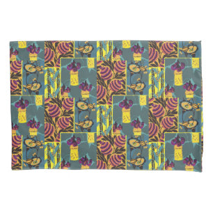 Vibrant Maximalist Purple & Teal Floral Print Pillow Case