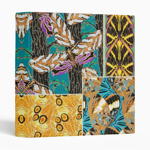 Vibrant Maximalist Teal & Purple Butterfly Art 3 Ring Binder