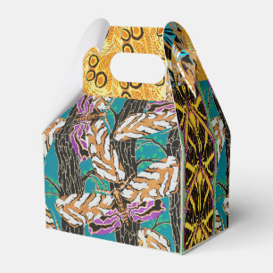 Vibrant Maximalist Teal & Purple Butterfly Art Favor Boxes