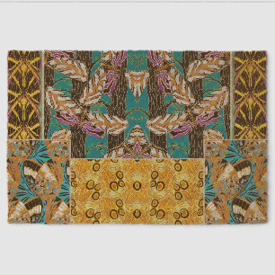 Vibrant Maximalist Teal & Purple Butterfly Art Fiber Doormat