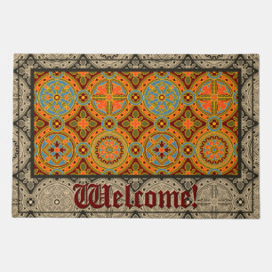 Vibrant Medieval Pattern Doormat