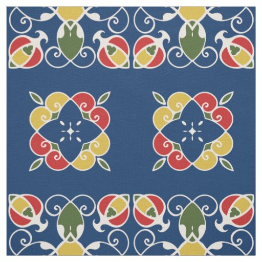 Vibrant Mediterranean Spanish Californian Style  Fabric