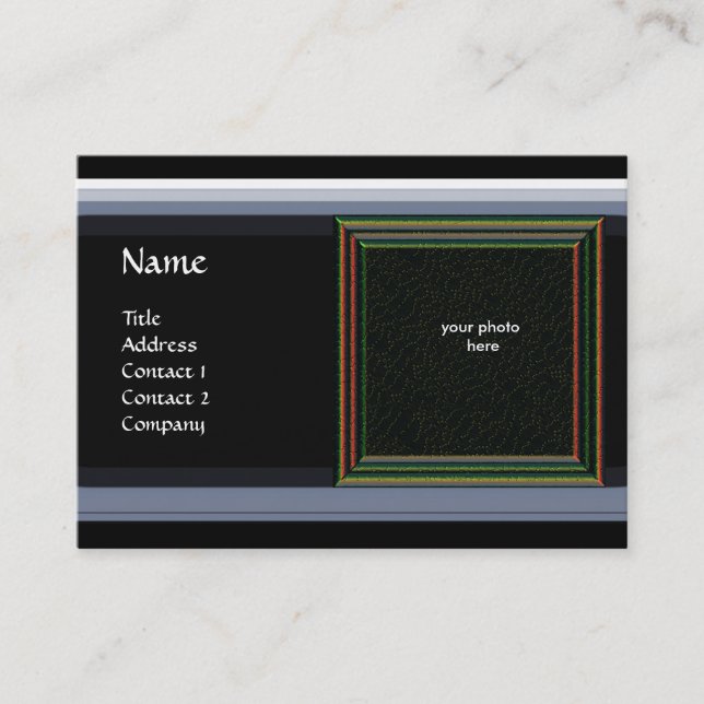 VIBRANT MEMORY MONOGRAM gem grey Business Card (Front)