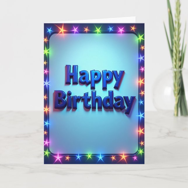 Vibrant Metallic Birthday Card (Front)