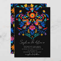 Vibrant Mexican Birds Otomi Floral Fiesta Wedding Invitation