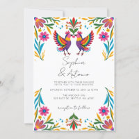 Vibrant Mexican Birds Otomi Floral Fiesta Wedding