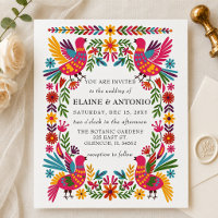 Vibrant Mexican Birds Otomi Floral Fiesta Wedding