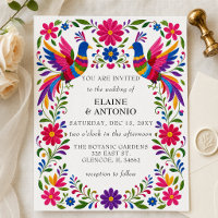 Vibrant Mexican Birds Otomi Floral Fiesta Wedding