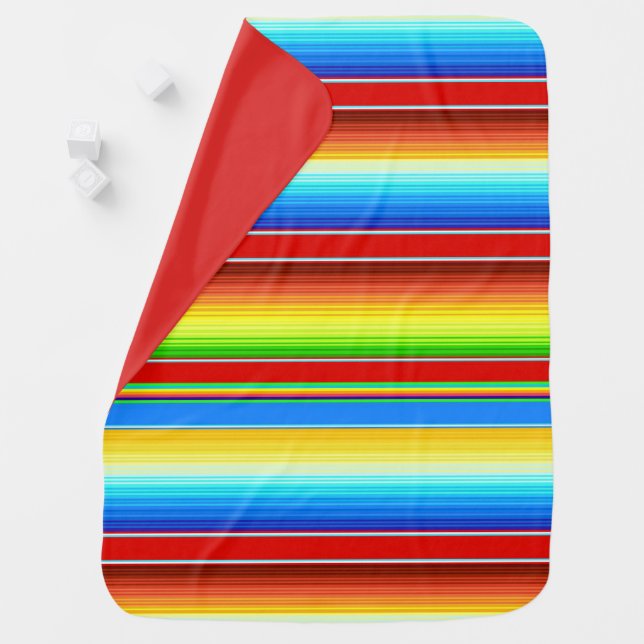 Vibrant Mexican Blanket Traditional Spanish Serape (In Situ)
