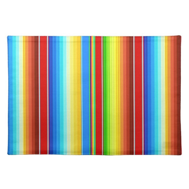 Vibrant Mexican Blanket Traditional Spanish Serape Cloth Placemat (Front)
