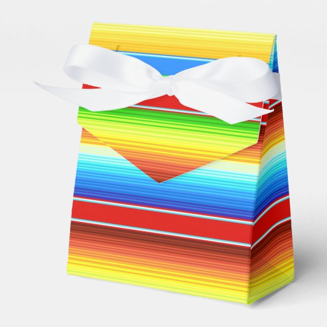 Vibrant Mexican Blanket Traditional Spanish Serape Favor Boxes (Front Side)