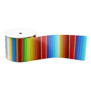 Vibrant Mexican Blanket Traditional Spanish Serape Grosgrain Ribbon