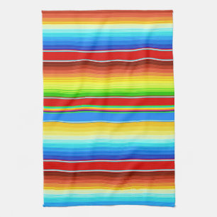 Vibrant Mexican Blanket Traditional Spanish Serape Kitchen Towel