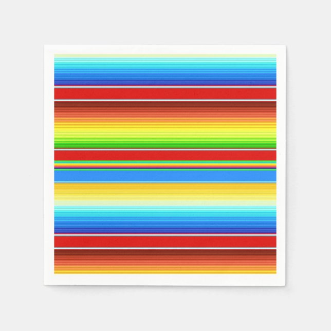 Vibrant Mexican Blanket Traditional Spanish Serape Napkins (Front)